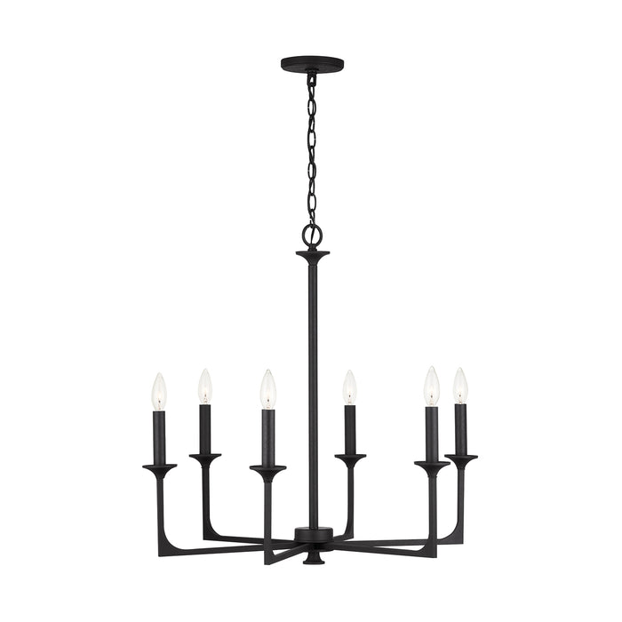 Capital Lighting 437361BI Six Light Chandelier, Black Iron