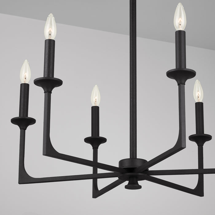 Capital Lighting 437361BI Six Light Chandelier, Black Iron