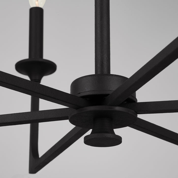 Capital Lighting 437361BI Six Light Chandelier, Black Iron