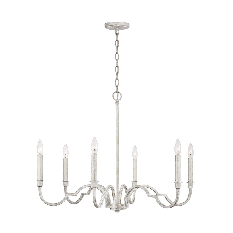 Capital Lighting 438561WW Six Light Chandelier, Winter White