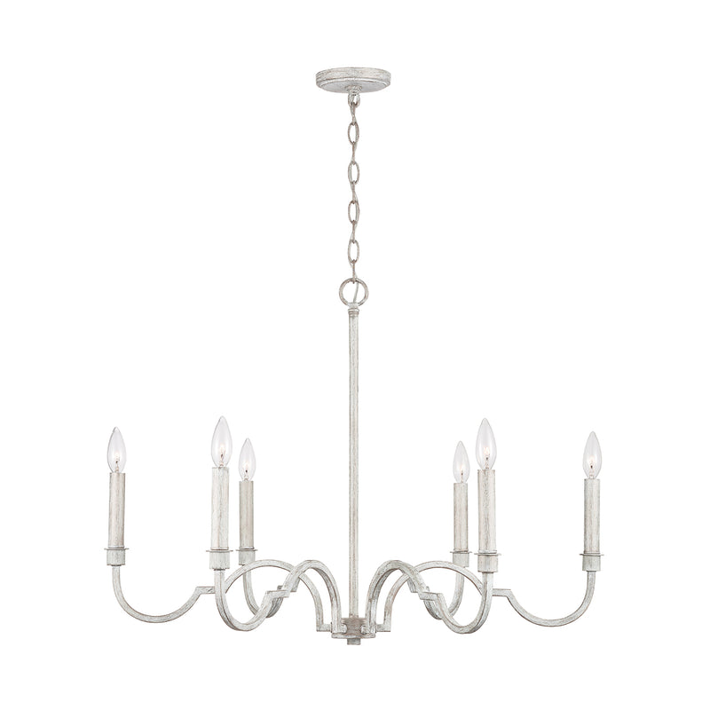 Capital Lighting 438561WW Six Light Chandelier, Winter White
