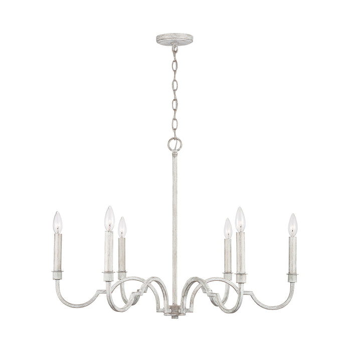 Capital Lighting 438561WW Six Light Chandelier, Winter White
