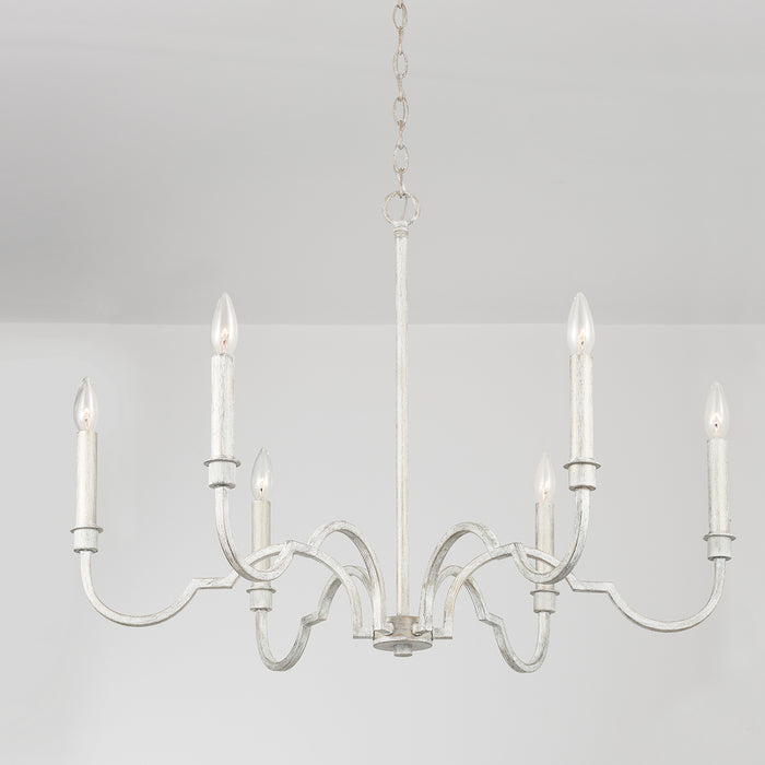 Capital Lighting 438561WW Six Light Chandelier, Winter White