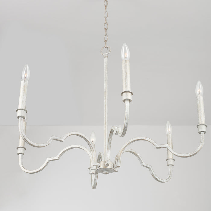 Capital Lighting 438561WW Six Light Chandelier, Winter White