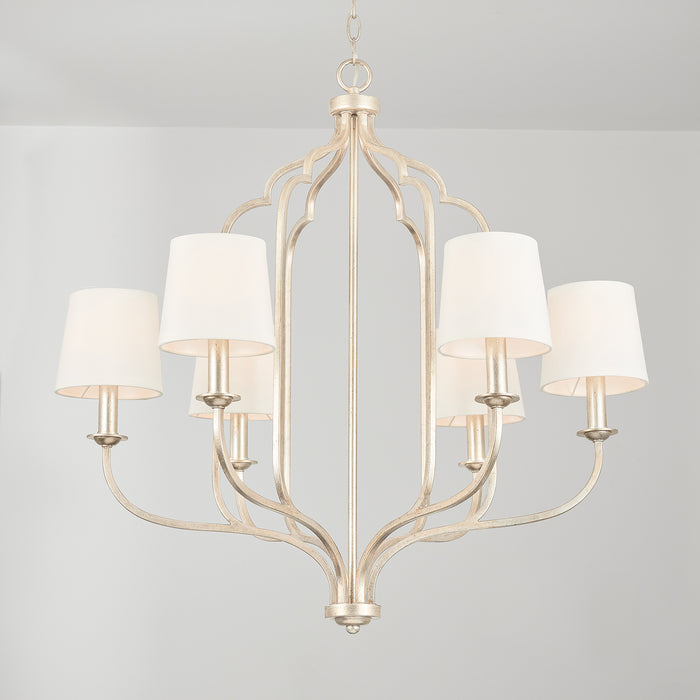 Capital Lighting 438761WG-698 Six Light Chandelier, Winter Gold