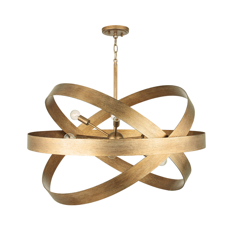 Capital Lighting 439061ML Six Light Chandelier, Mystic Lustre