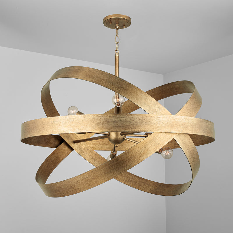 Capital Lighting 439061ML Six Light Chandelier, Mystic Lustre