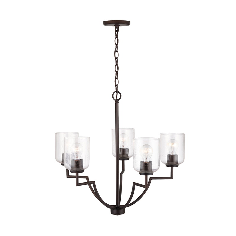 Capital Lighting 439351BZ-500 Five Light Chandelier, Bronze