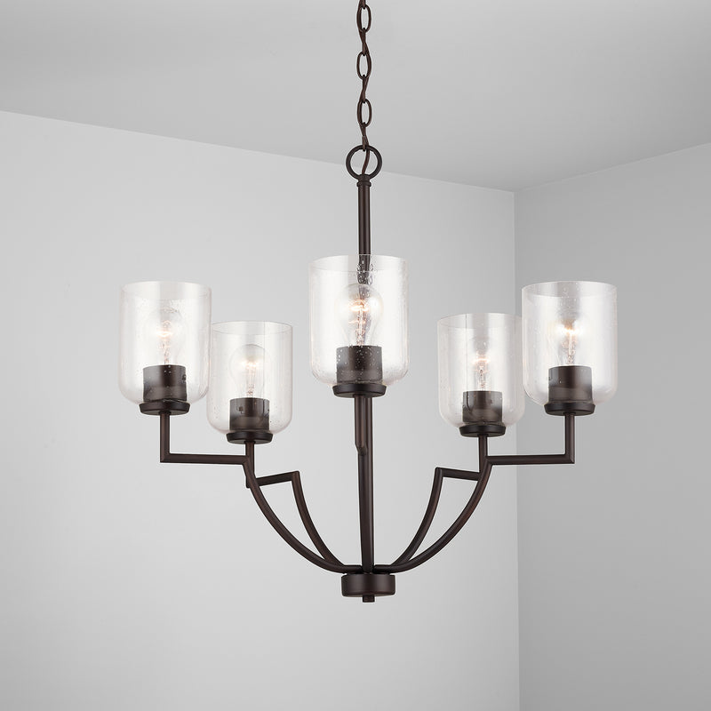 Capital Lighting 439351BZ-500 Five Light Chandelier, Bronze