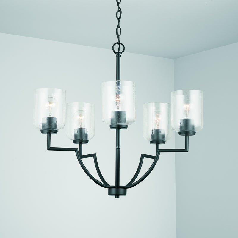 Capital Lighting 439351MB-500 Five Light Chandelier, Matte Black