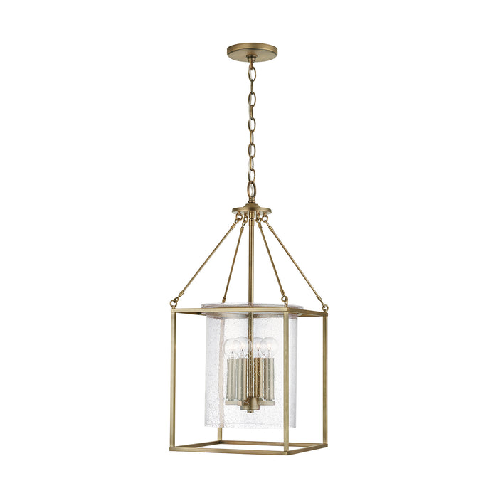 Capital Lighting 532843AD Four Light Pendant, Aged Brass