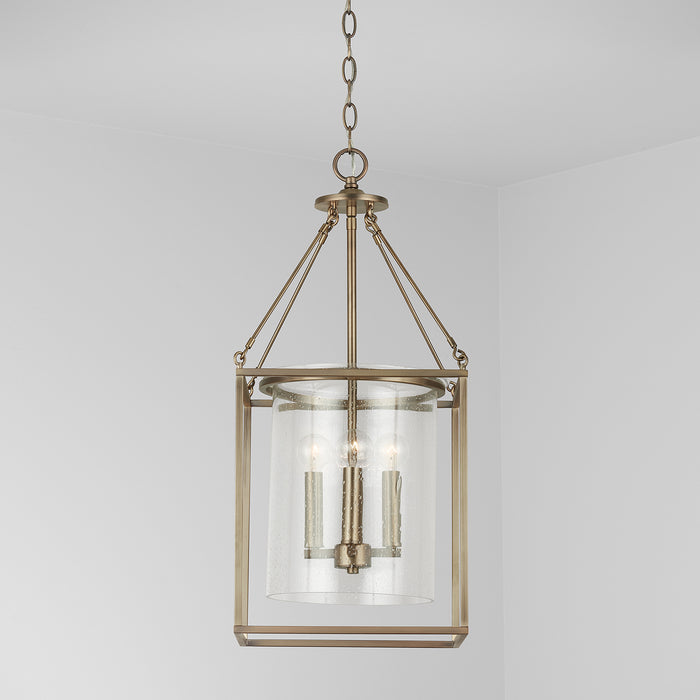 Capital Lighting 532843AD Four Light Pendant, Aged Brass