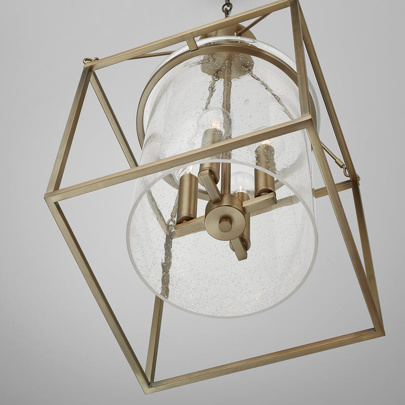 Capital Lighting 532843AD Four Light Pendant, Aged Brass