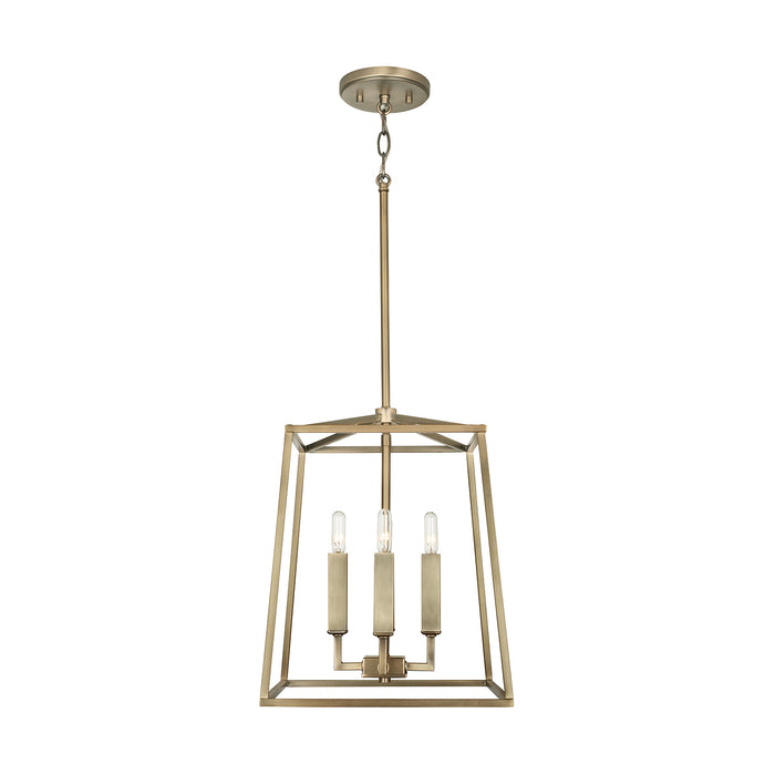 Capital Lighting 537641AD Four Light Foyer, Aged Brass