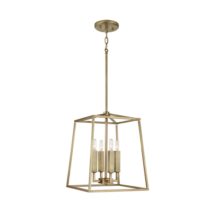Capital Lighting 537641AD Four Light Foyer, Aged Brass