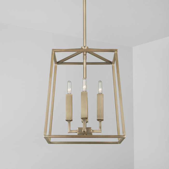 Capital Lighting 537641AD Four Light Foyer, Aged Brass