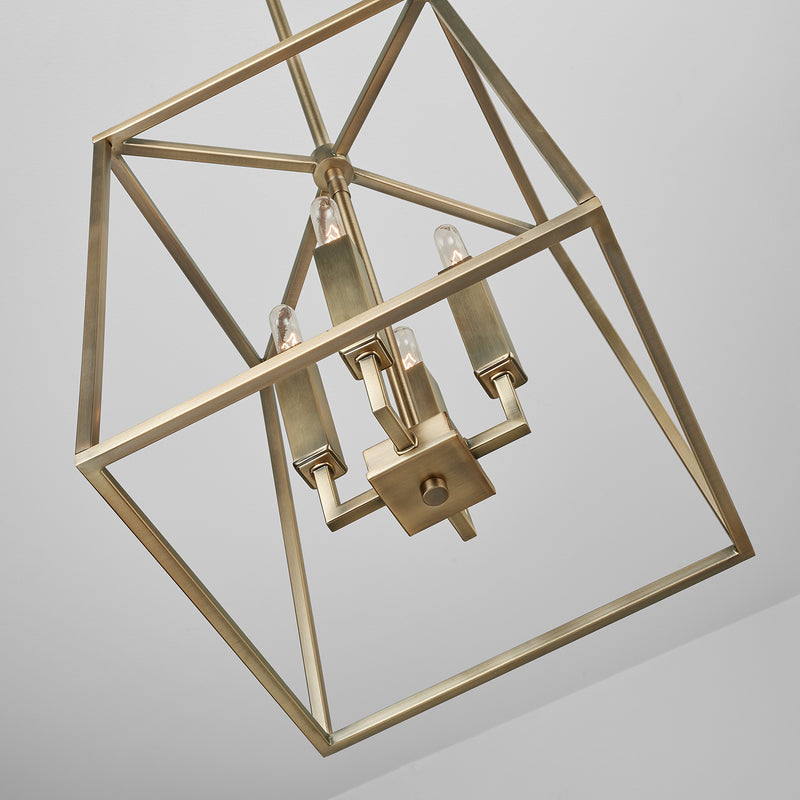 Capital Lighting 537641AD Four Light Foyer, Aged Brass