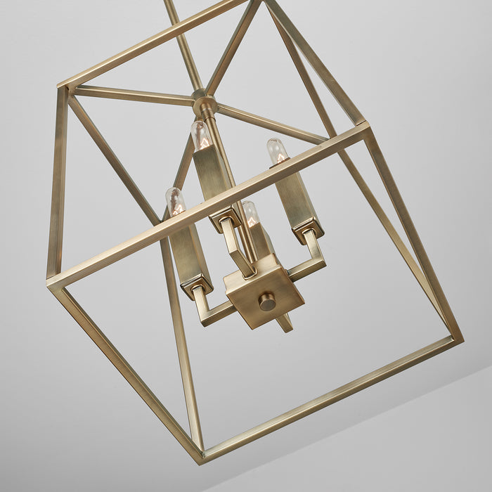 Capital Lighting 537641AD Four Light Foyer, Aged Brass
