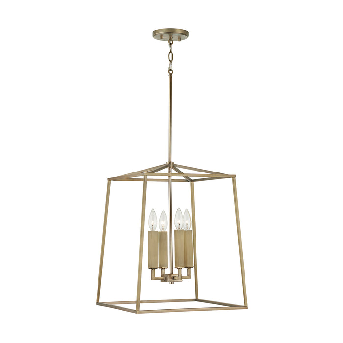 Capital Lighting 537642AD Four Light Foyer, Aged Brass