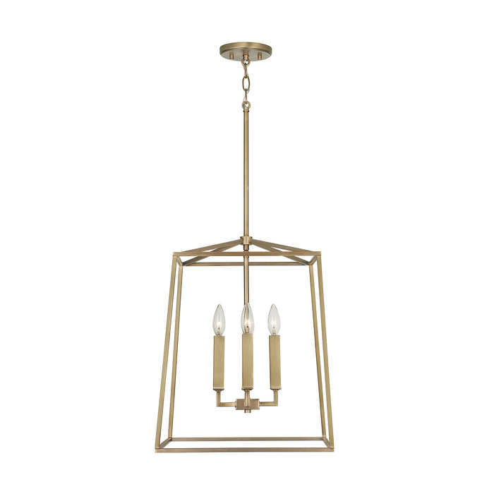 Capital Lighting 537642AD Four Light Foyer, Aged Brass