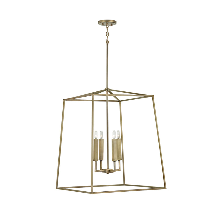 Capital Lighting 537643AD Four Light Foyer, Aged Brass