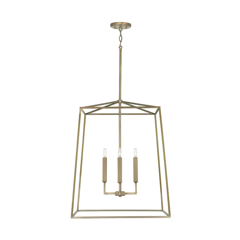 Capital Lighting 537643AD Four Light Foyer, Aged Brass