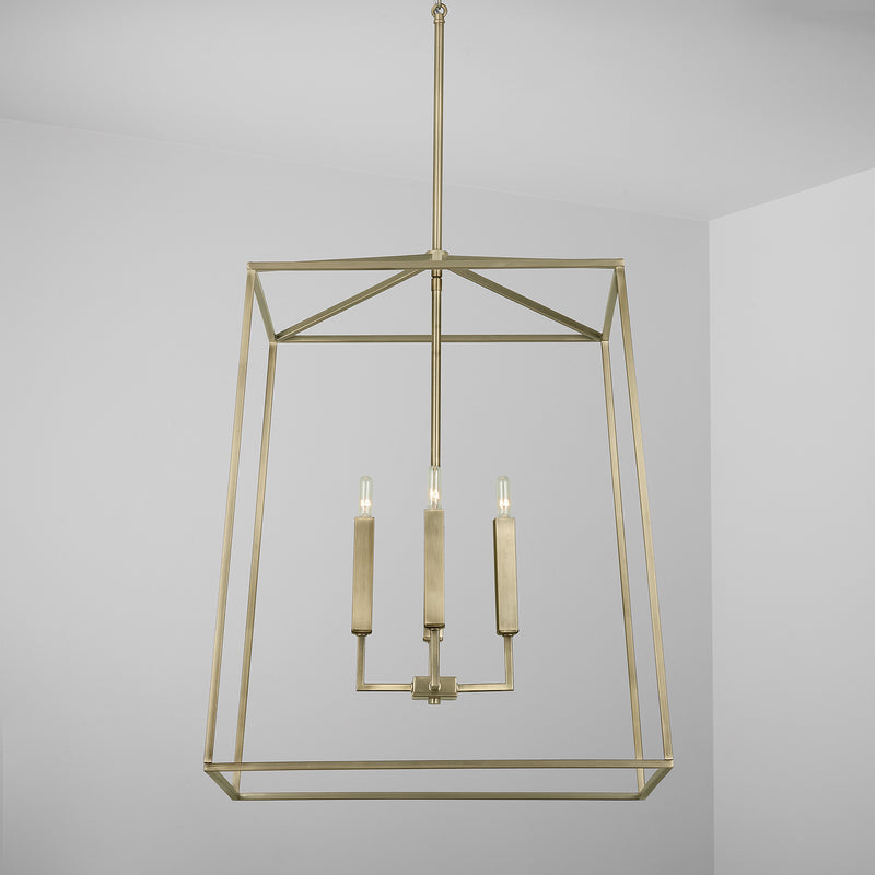Capital Lighting 537643AD Four Light Foyer, Aged Brass