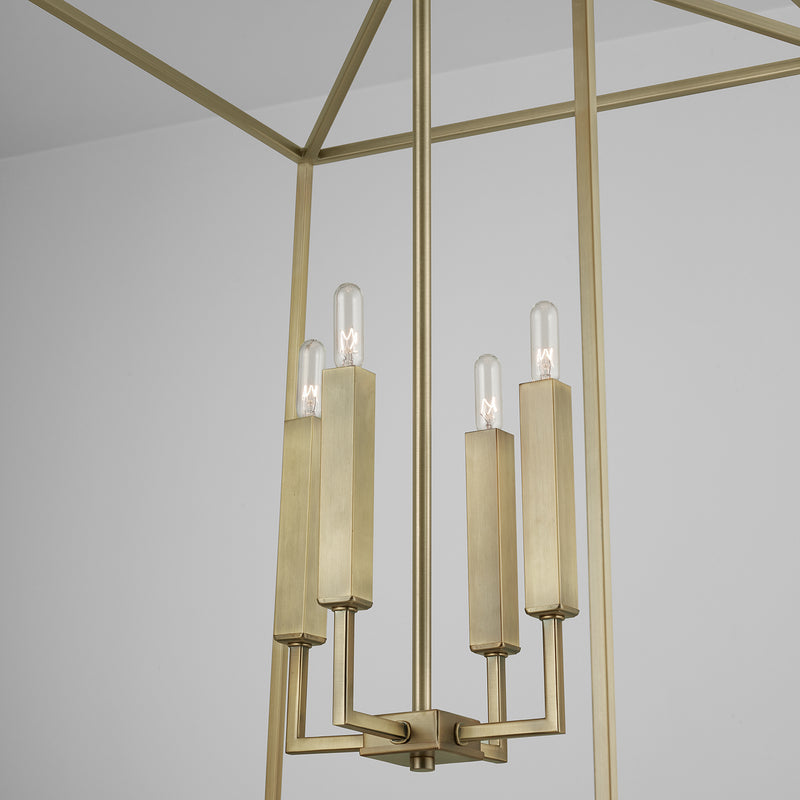 Capital Lighting 537643AD Four Light Foyer, Aged Brass