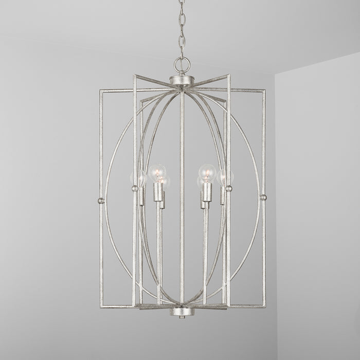 Capital Lighting 537961AS Six Light Foyer, Antique Silver