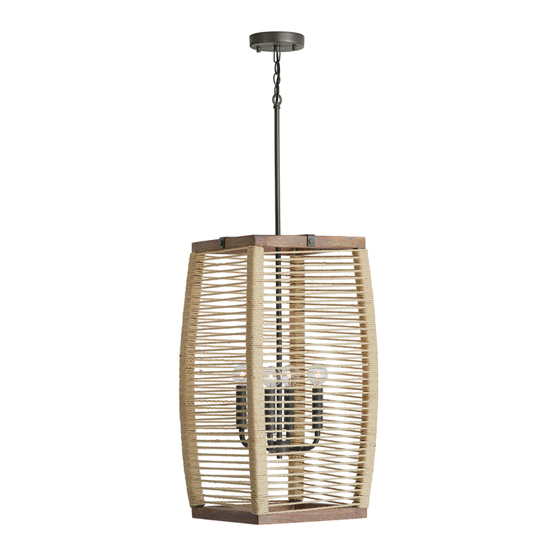 Capital Lighting 540341YG Four Light Foyer, Grey Wash and Grey Iron