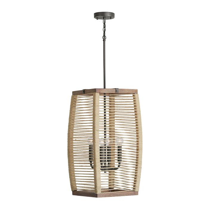 Capital Lighting 540341YG Four Light Foyer, Grey Wash and Grey Iron