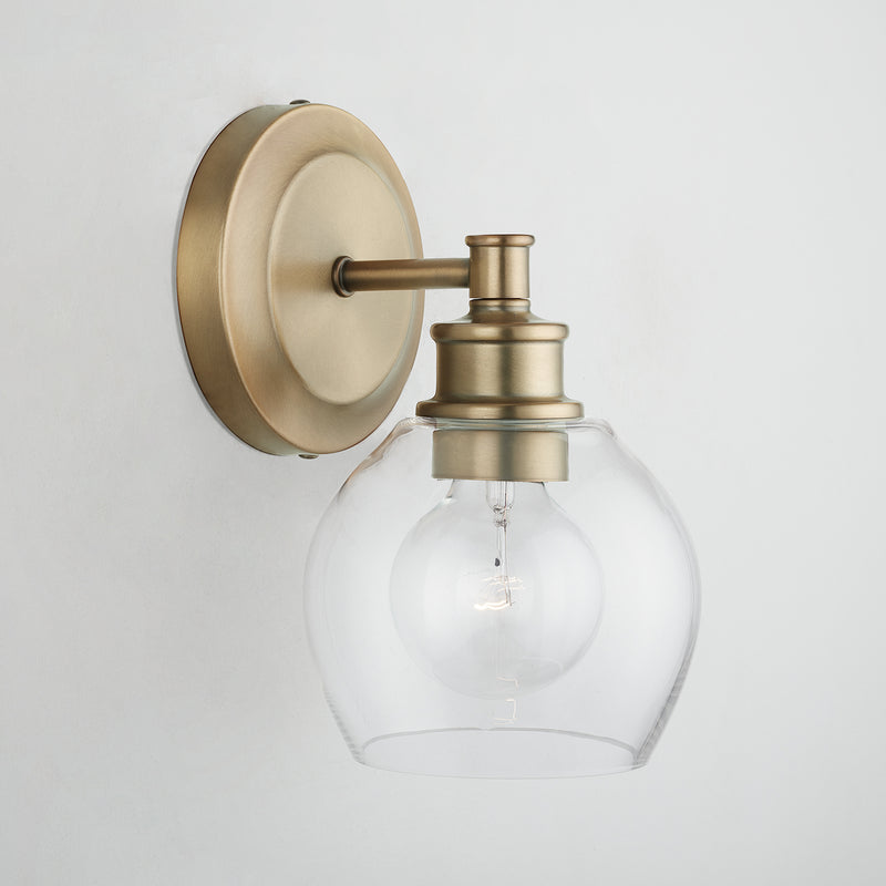 Capital Lighting 621111AD-426 One Light Wall Sconce, Aged Brass