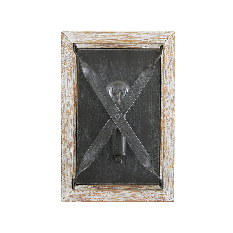 Capital Lighting 640411WN One Light Wall Sconce, Brushed White Wash and Nordic Iron