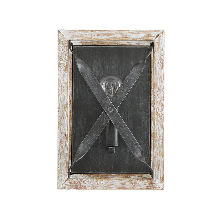 Capital Lighting 640411WN One Light Wall Sconce, Brushed White Wash and Nordic Iron