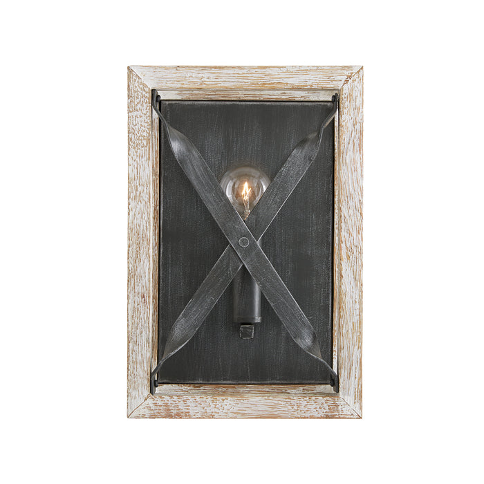 Capital Lighting 640411WN One Light Wall Sconce, Brushed White Wash and Nordic Iron