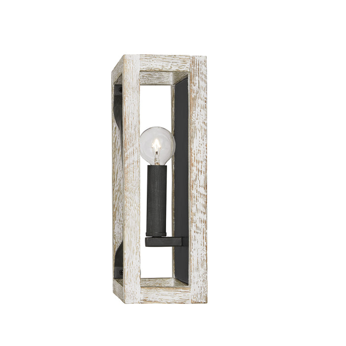 Capital Lighting 640411WN One Light Wall Sconce, Brushed White Wash and Nordic Iron