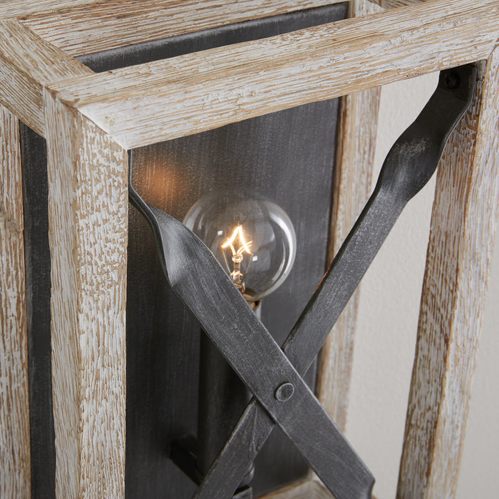 Capital Lighting 640411WN One Light Wall Sconce, Brushed White Wash and Nordic Iron
