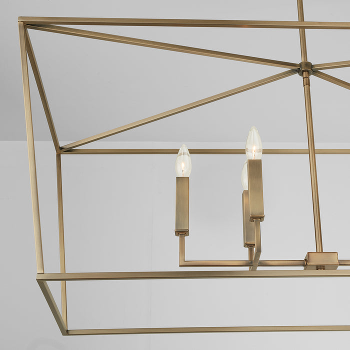 Capital Lighting 837661AD Six Light Island Pendant, Aged Brass
