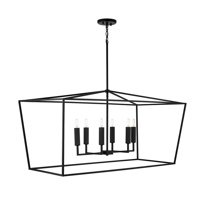 Capital Lighting 837661MB Six Light Island Pendant, Matte Black