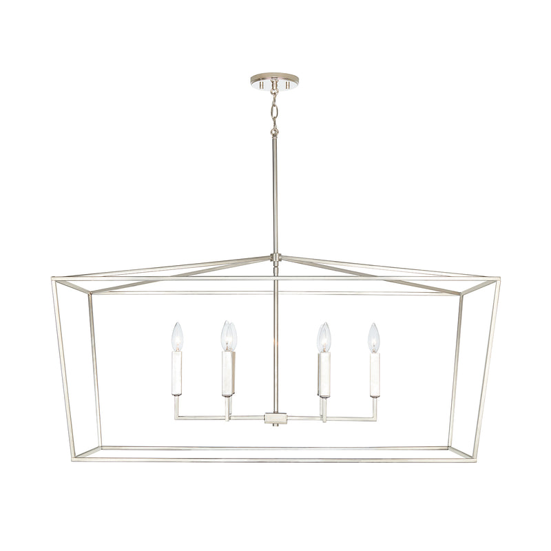 Capital Lighting 837661PN Six Light Island Pendant, Polished Nickel