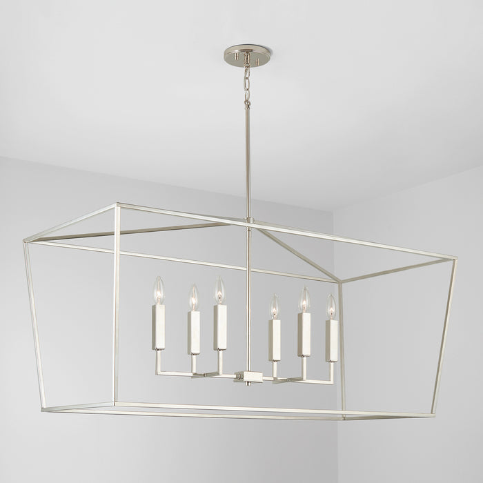 Capital Lighting 837661PN Six Light Island Pendant, Polished Nickel