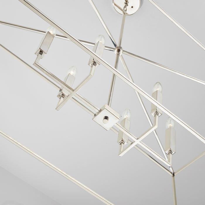 Capital Lighting 837661PN Six Light Island Pendant, Polished Nickel