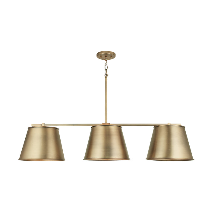 Capital Lighting 837831AD Three Light Island Pendant, Aged Brass