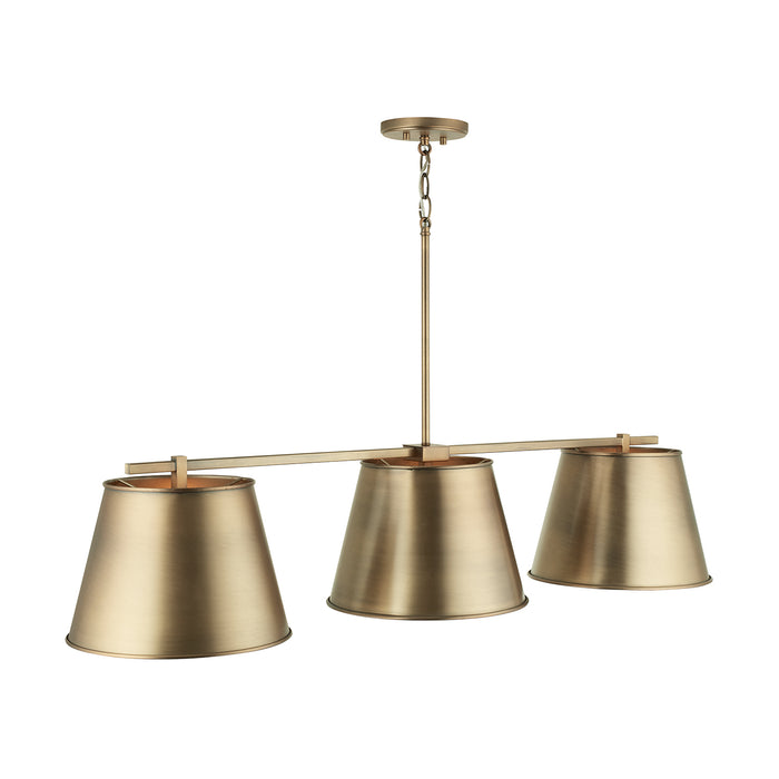 Capital Lighting 837831AD Three Light Island Pendant, Aged Brass