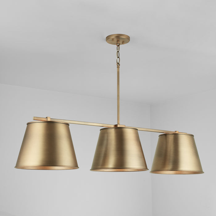 Capital Lighting 837831AD Three Light Island Pendant, Aged Brass