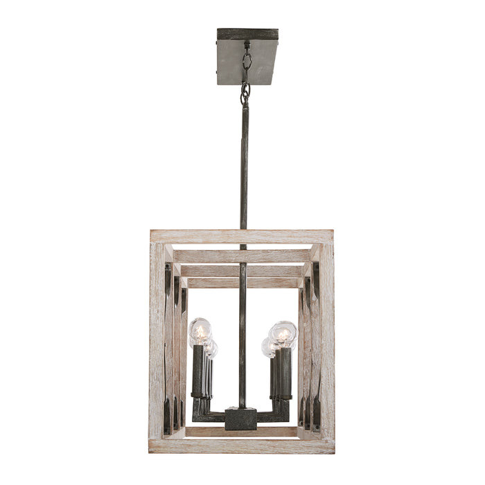 Capital Lighting 840401WN 12 Light Island Pendant, Brushed White Wash and Nordic Iron