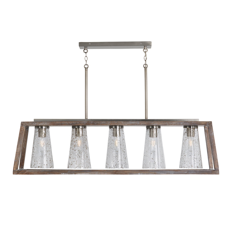 Capital Lighting 840551HN-504 Five Light Island Pendant, Barnhouse and Matte Nickel