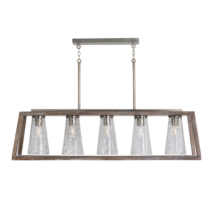 Capital Lighting 840551HN-504 Five Light Island Pendant, Barnhouse and Matte Nickel