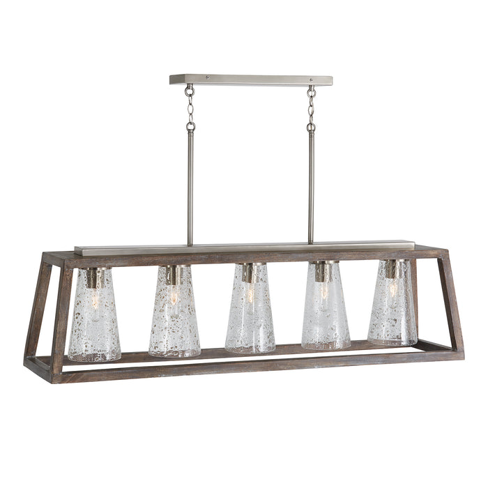 Capital Lighting 840551HN-504 Five Light Island Pendant, Barnhouse and Matte Nickel