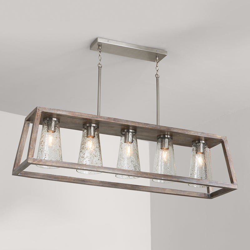 Capital Lighting 840551HN-504 Five Light Island Pendant, Barnhouse and Matte Nickel